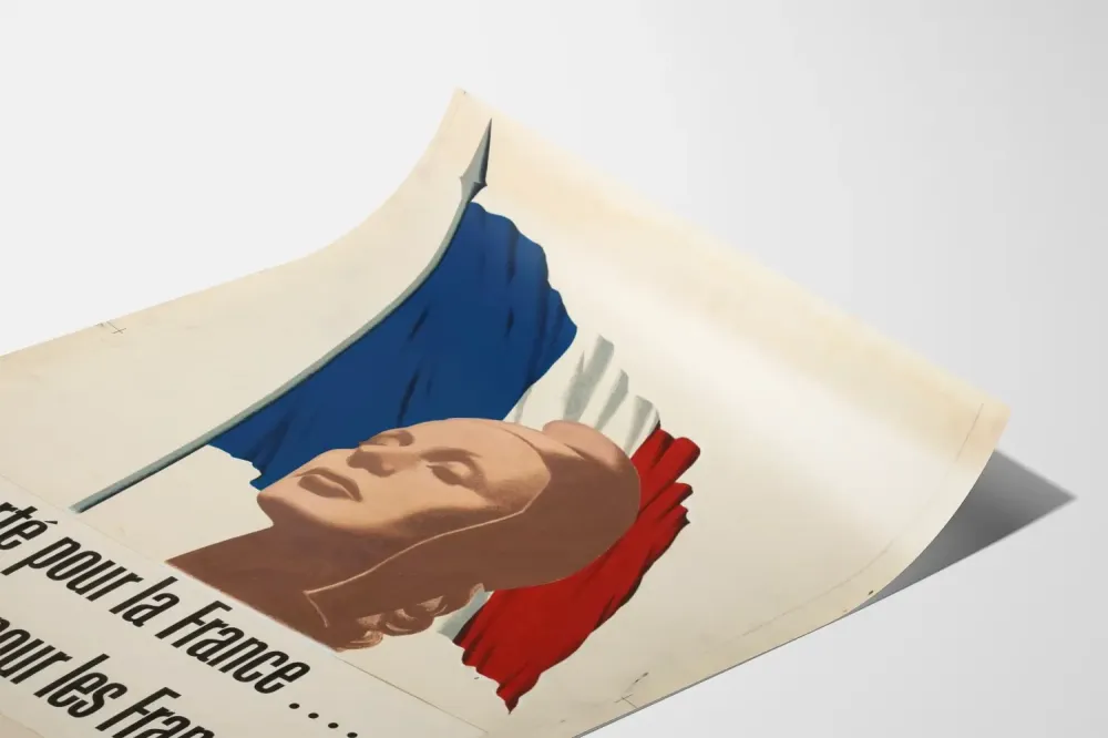 Plakat vintage wolność dla Francji i Francuzów