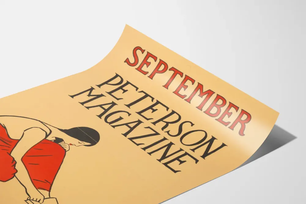 Plakat vintage wrzesień Peterson Magazine wykład spokojny