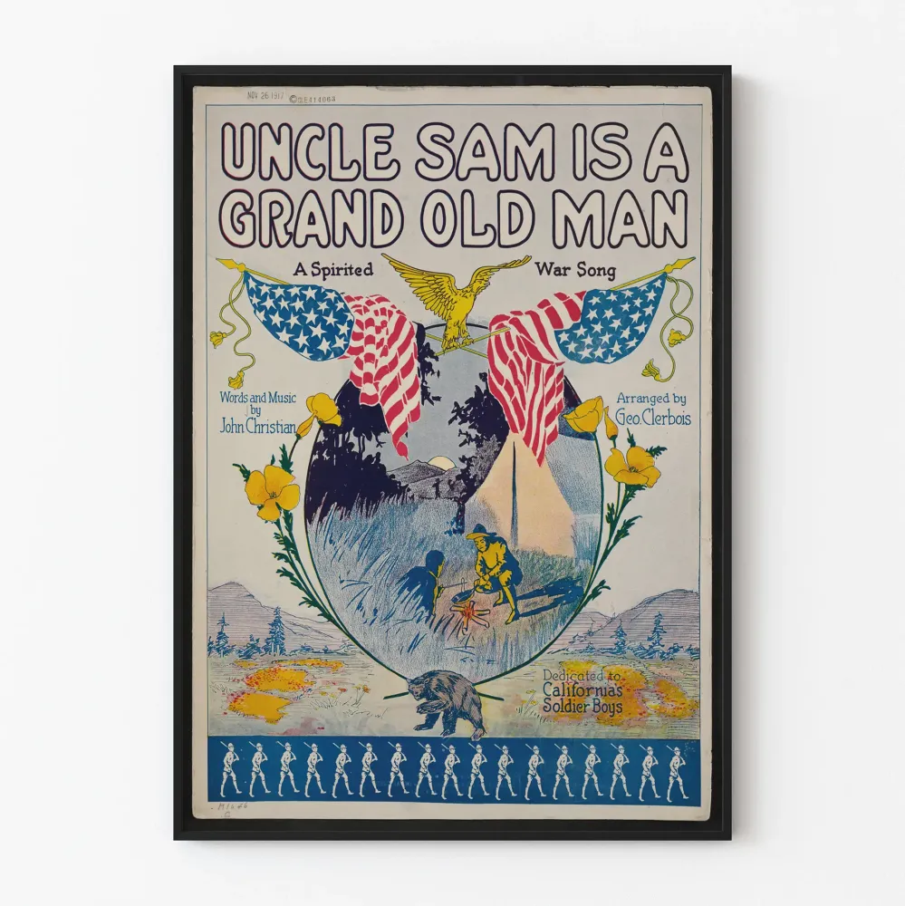 Plakat vintage „Wujek Sam jest wielkim staruszkiem” Muzyka wojskowa