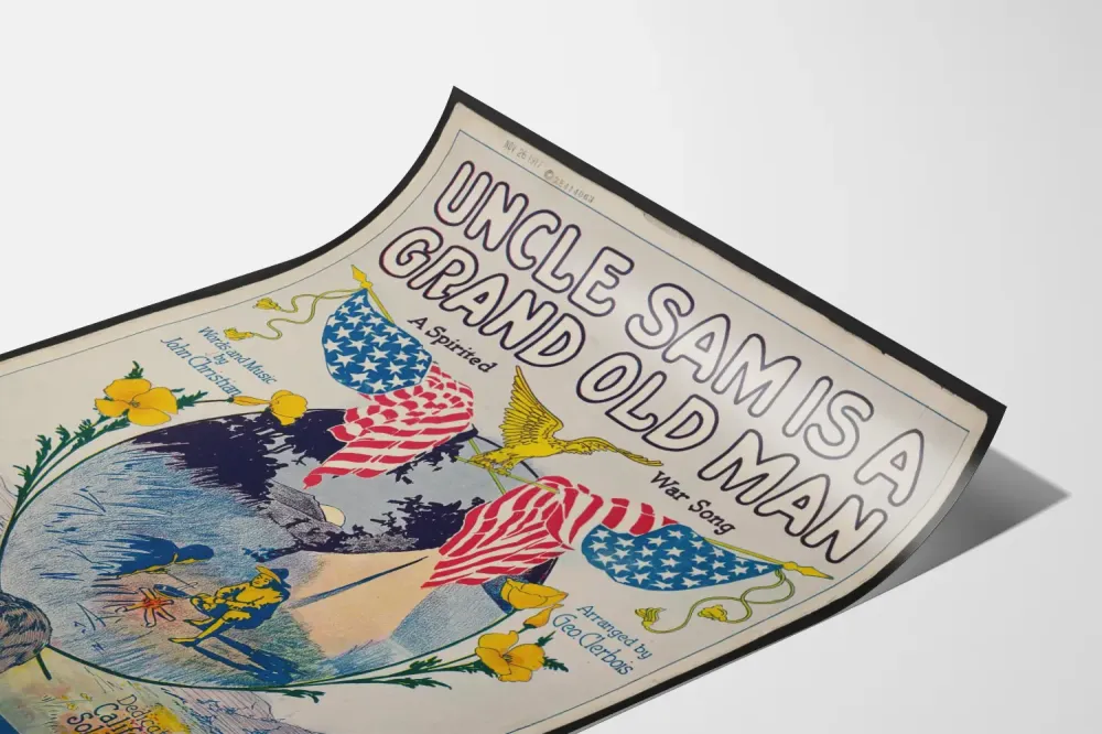 Plakat vintage „Wujek Sam jest wielkim staruszkiem” Muzyka wojskowa