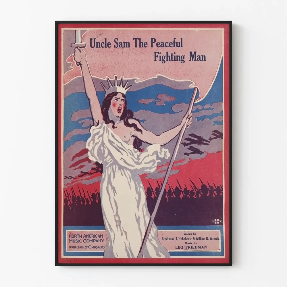 Plakat Vintage Wujek Sam Pokojowy Walczący Człowiek