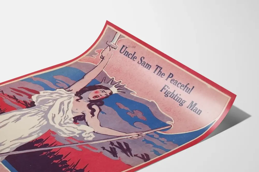 Plakat Vintage Wujek Sam Pokojowy Walczący Człowiek