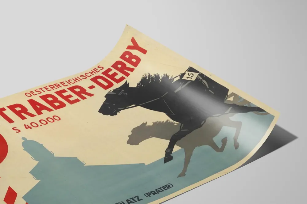Plakat Vintage Wyścig Konny Traber Derby Austriacki