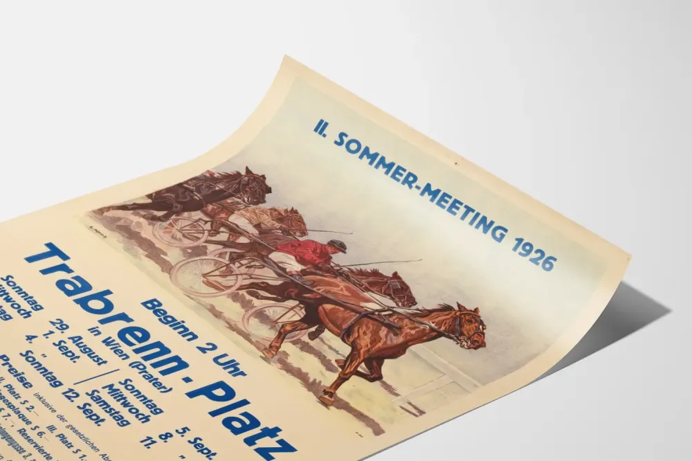 Plakat Vintage Wyścig Kłusaków 1926 Prater Wiedeń