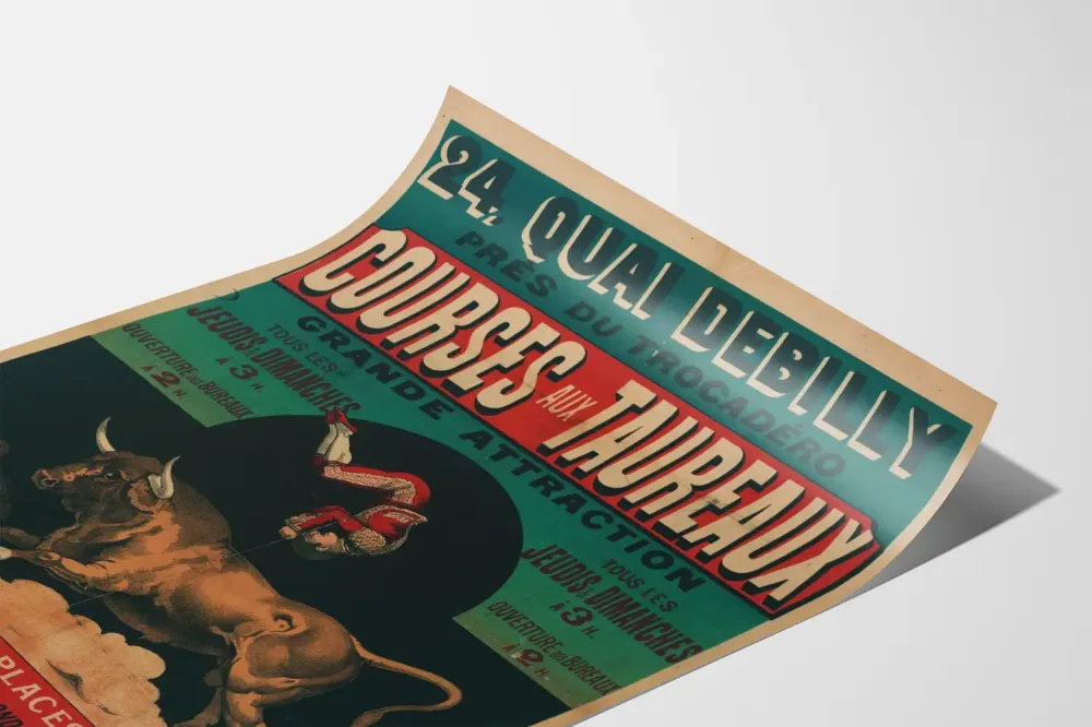 Plakat vintage Wyścigi byków na Quai Debilly
