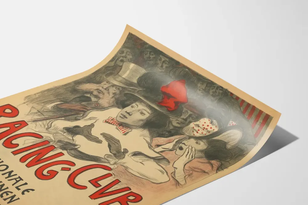 Plakat vintage Wyścigowego Klubu rowerowego Strasbourg 1898