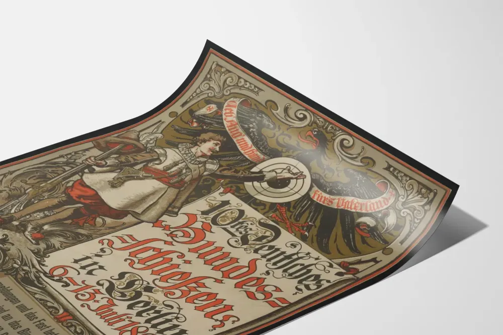 Plakat vintage wydarzenia strzeleckiego w Berlinie 1890