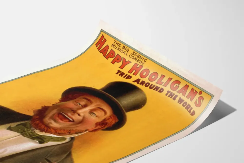 Plakat vintage Wyprawa Happy Hooligana dookoł świata