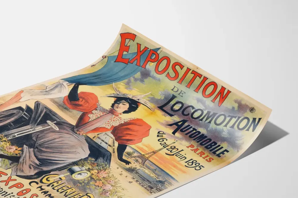 Plakat vintage Wystawa Lokomocji Samochodowej Paryż 1895