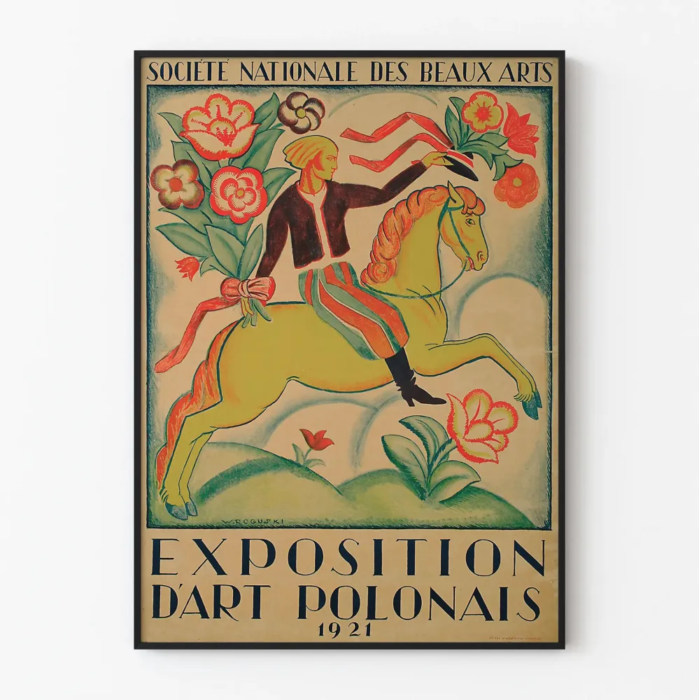 Plakat vintage Wystawa Sztuki Polskiej 1921 Towarzystwo Narodowe Sztuk Pięknych