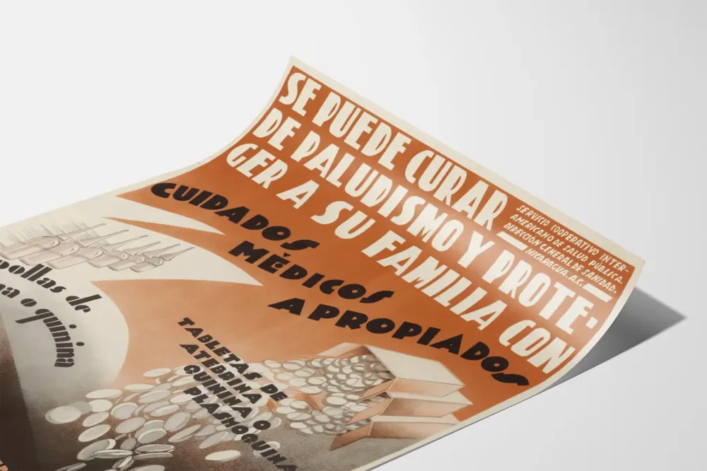 Plakat vintage z zakresu zdrowia publicznego na temat walki z malarią