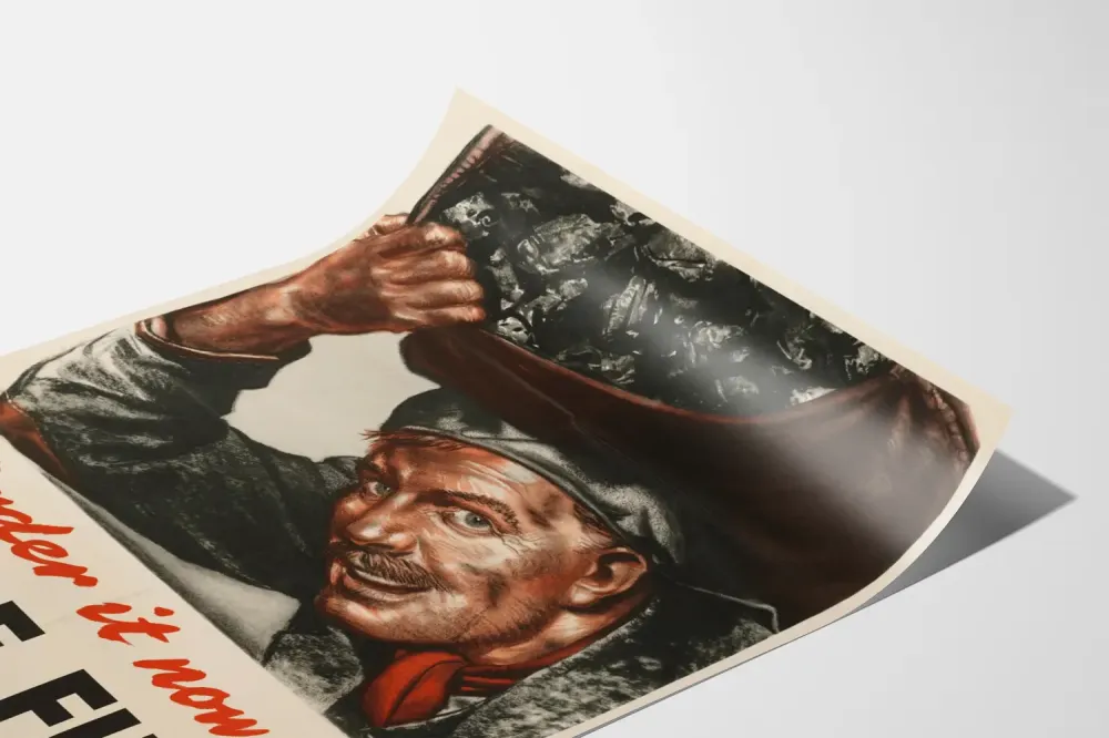 Plakat vintage Zamów węgiel na zimę