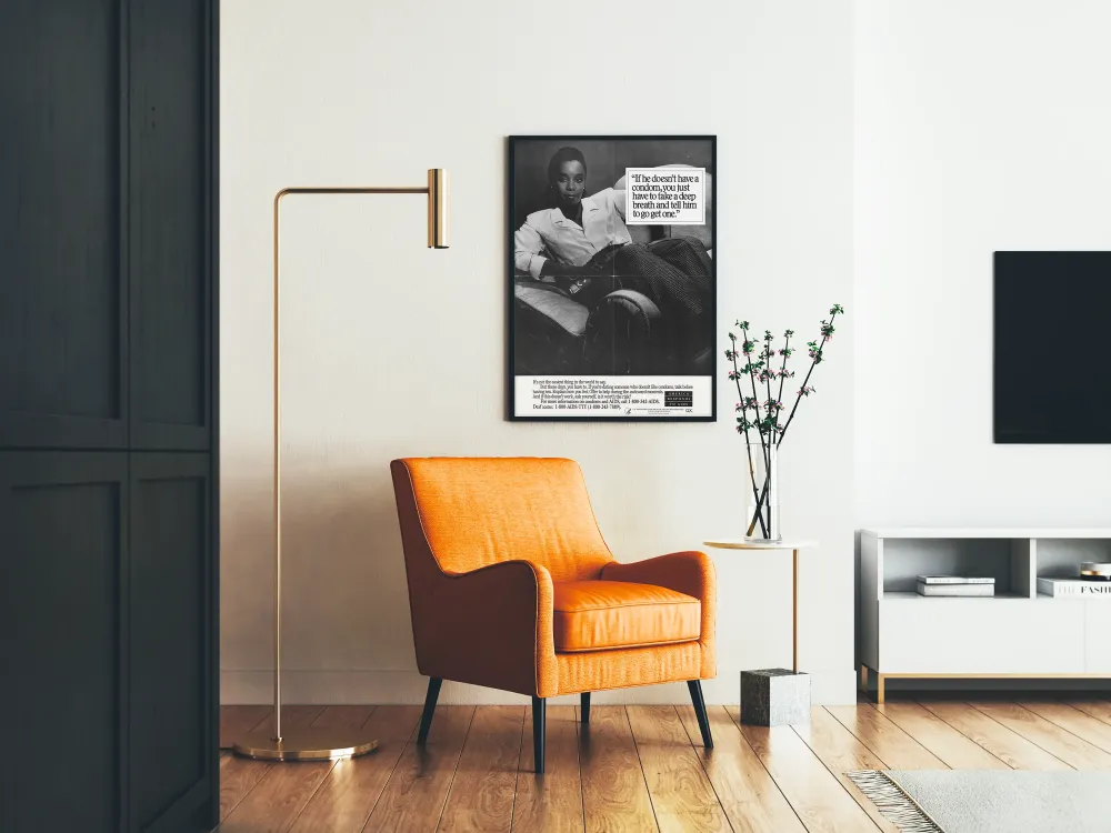 Plakat vintage zapobieganie AIDS - Wiadomość o znaczeniu prezerwatywy