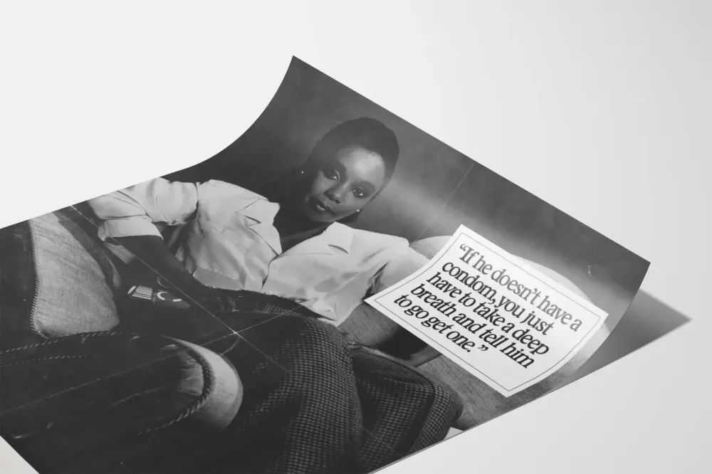 Plakat vintage zapobieganie AIDS - Wiadomość o znaczeniu prezerwatywy