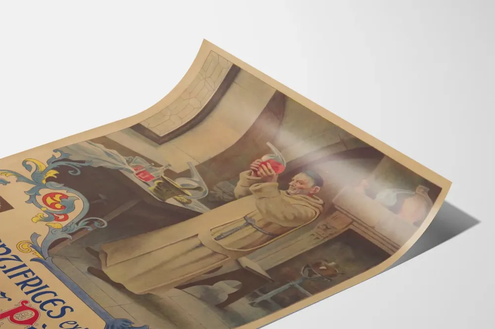 Plakat vintage zębów pasty do zębów Extra-Fins des Bons Pères
