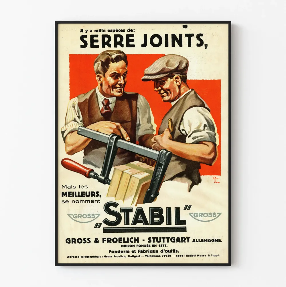 Plakat Vintage Złącza Stabilne Gross & Froelich