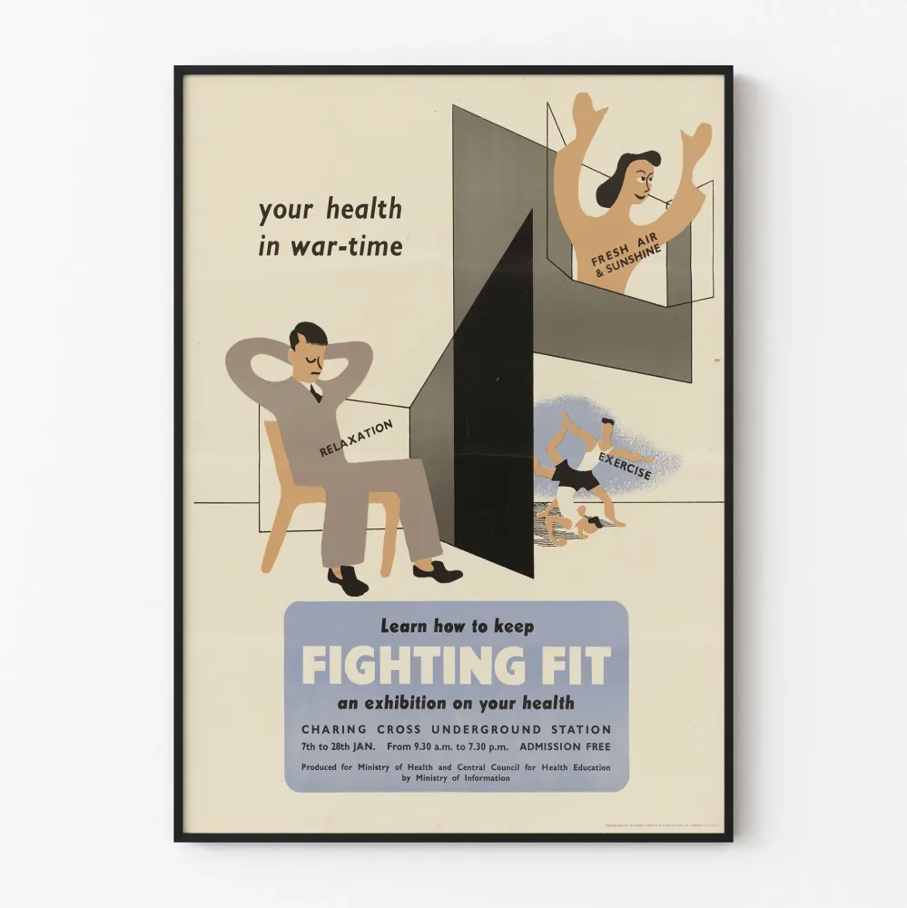 Plakat vintage zdrowie w czasach wojny - Fighting Fit