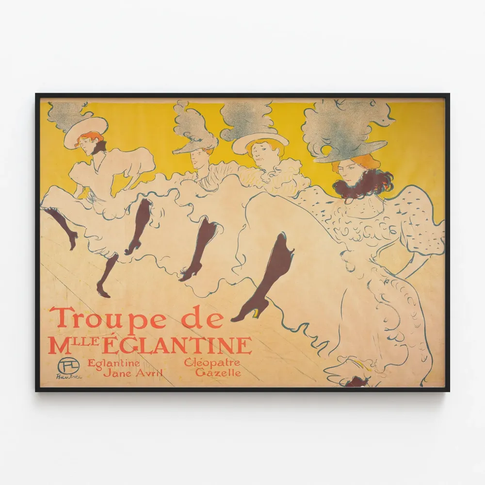Plakat vintage Zespół Mademoiselle Églantine tancerki cancan