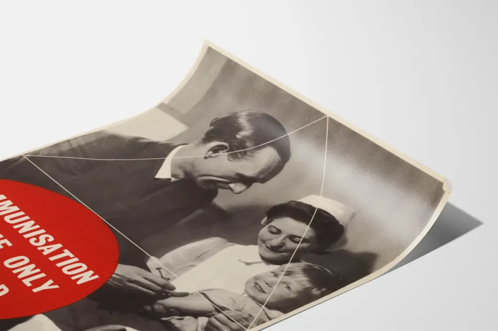 Plakat vintage o znaczeniu szczepień ochronnych