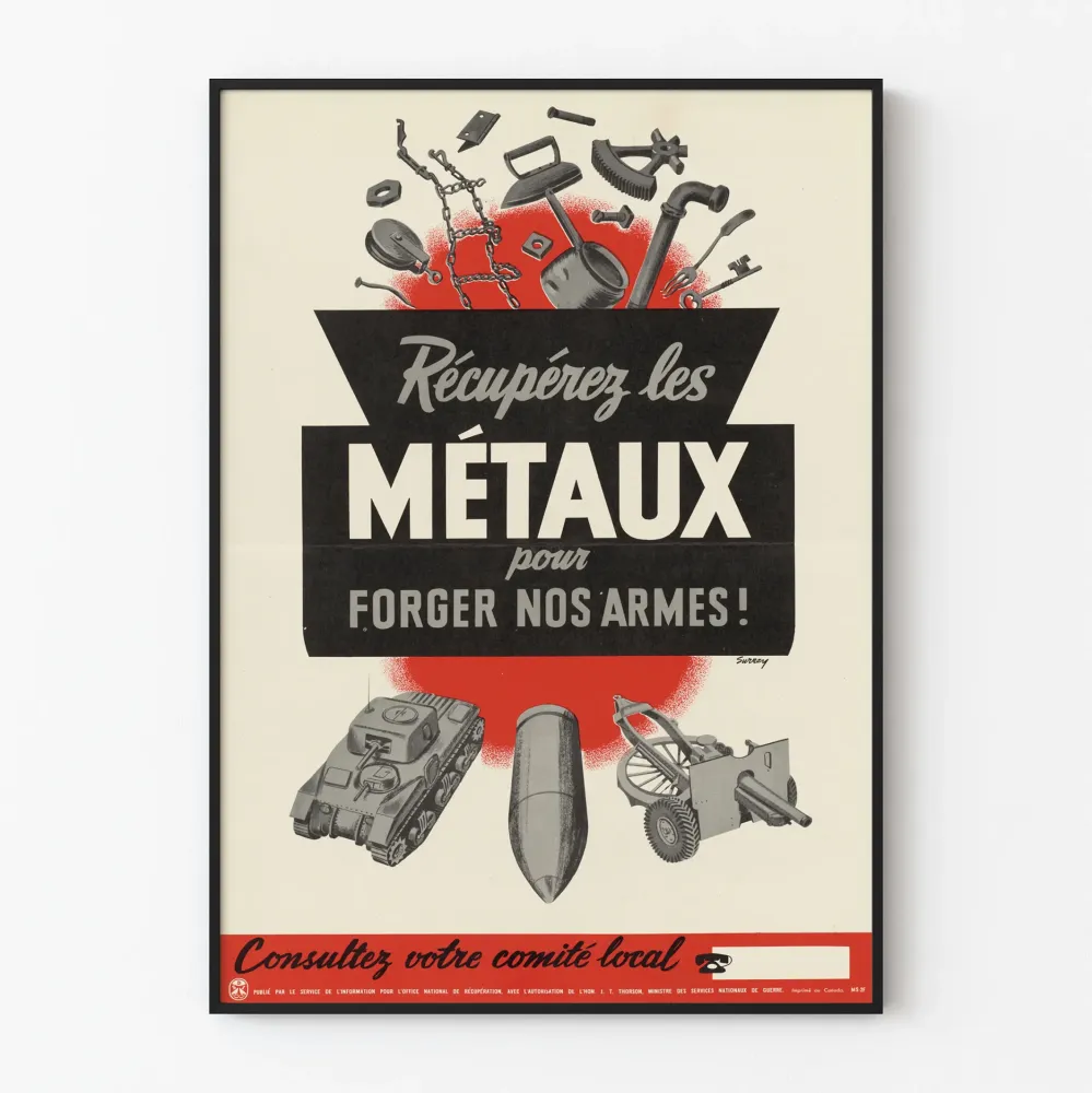 Plakat Vintage Złomowanie Metali do Kucia Broni