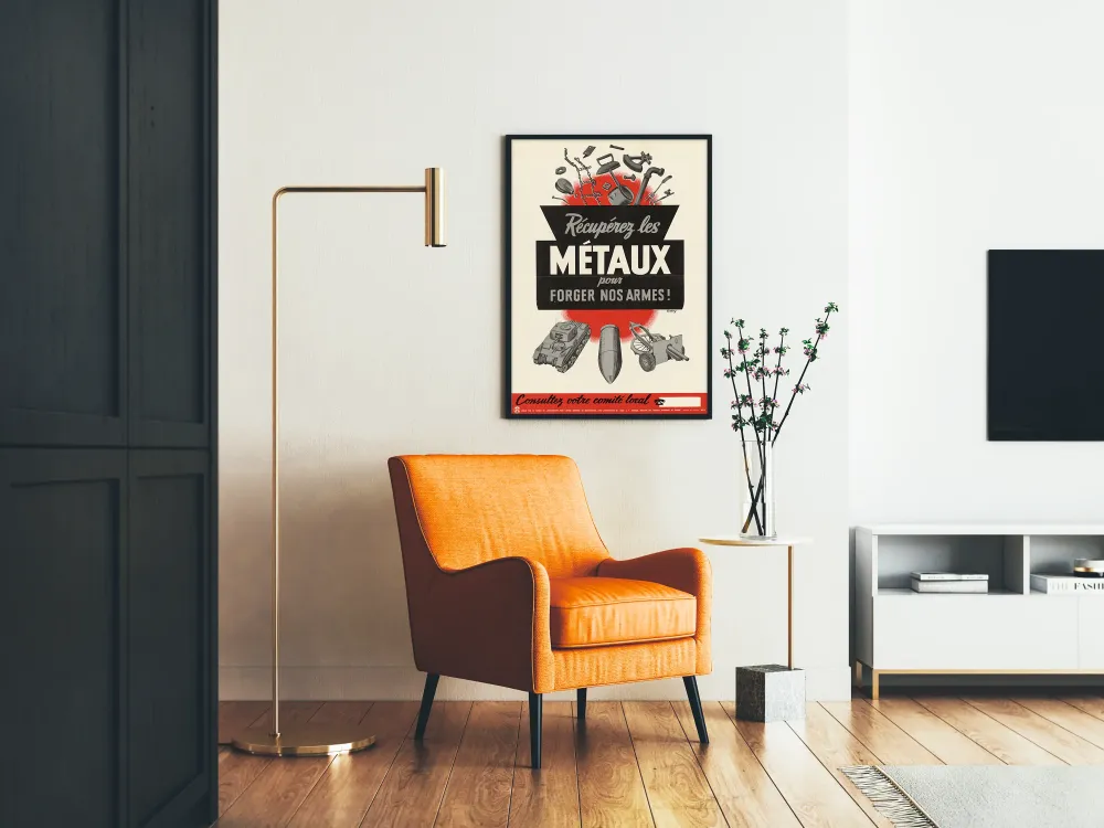 Plakat Vintage Złomowanie Metali do Kucia Broni