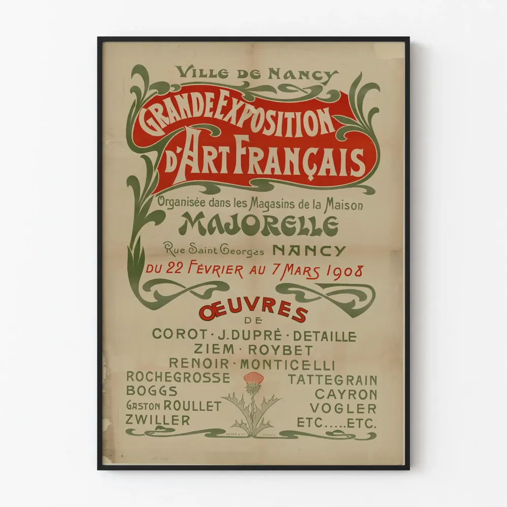 Plakat Wielka Wystawa Sztuki Francuskiej w Nancy 1908