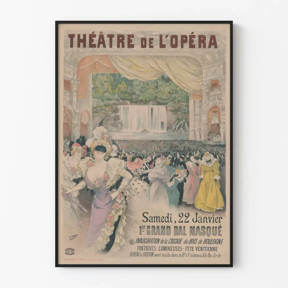 Plakat Wintage Bal Maskowy w Teatrze Operowym 1898
