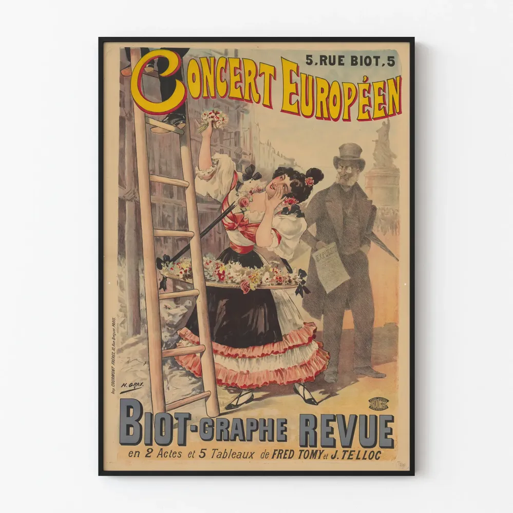 Plakat Wintage Koncert Europejski Biot-Graphie Przegląd