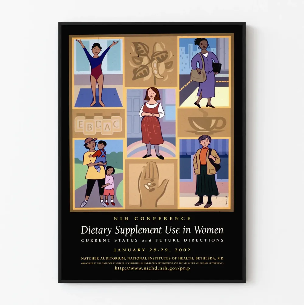 Plakat Wintage Konferencja NIH o suplementach diety u kobiet 2002