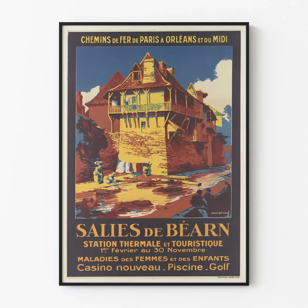 Plakat Wintage Salies de Béarn Stacja Termalna i Turystyczna
