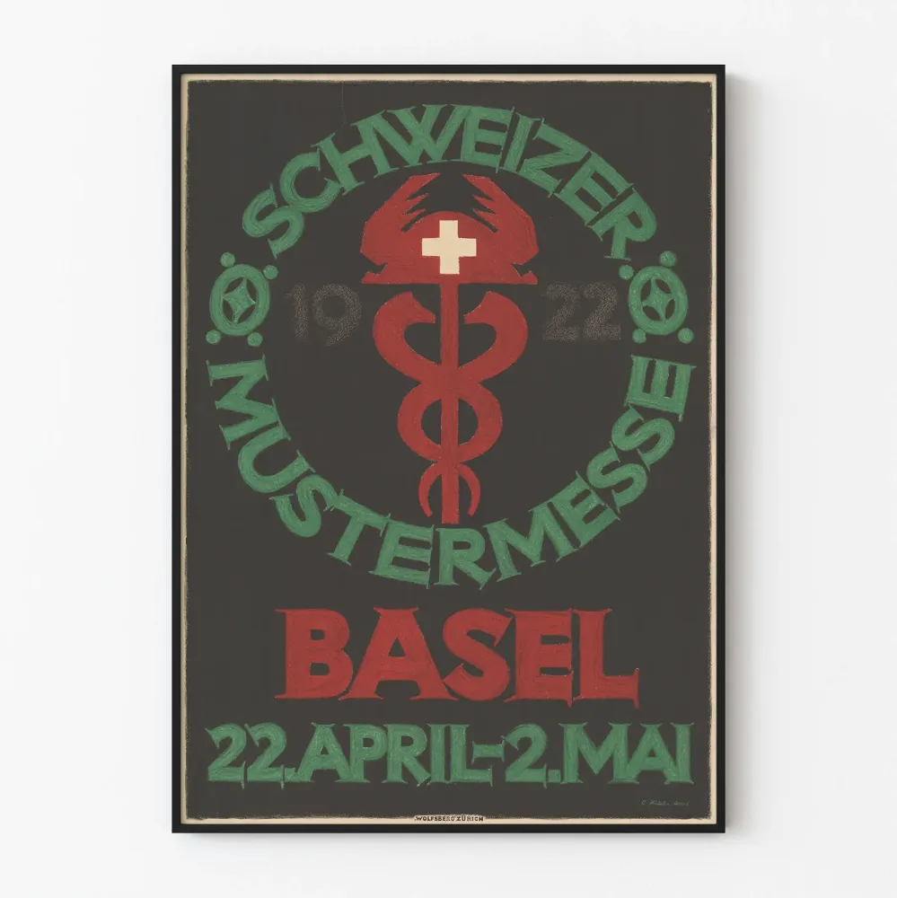 Plakat Wintage Schweizer Mustermesse 1922 w Bazylei