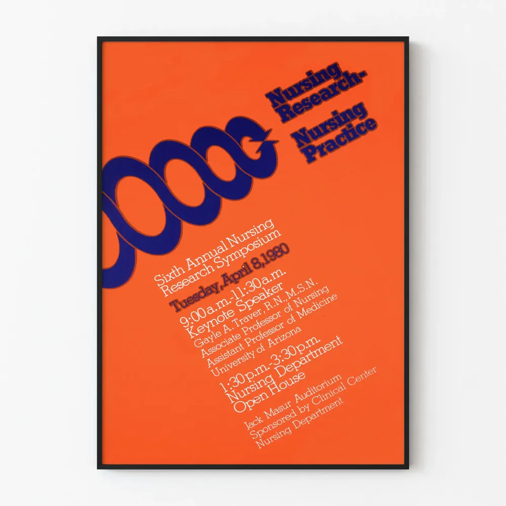 Plakat Wintage Sympozjum Badań nad Opieką Pielęgniarską 1980