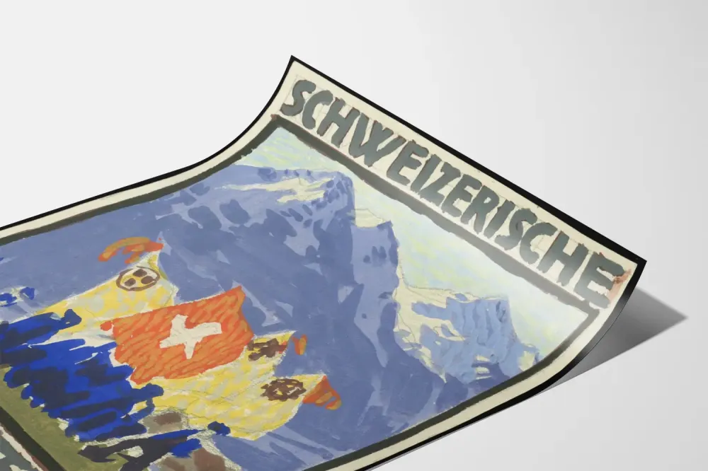 Plakat Wintage Szwajcarska Wystawa Narodowa Berno 1914