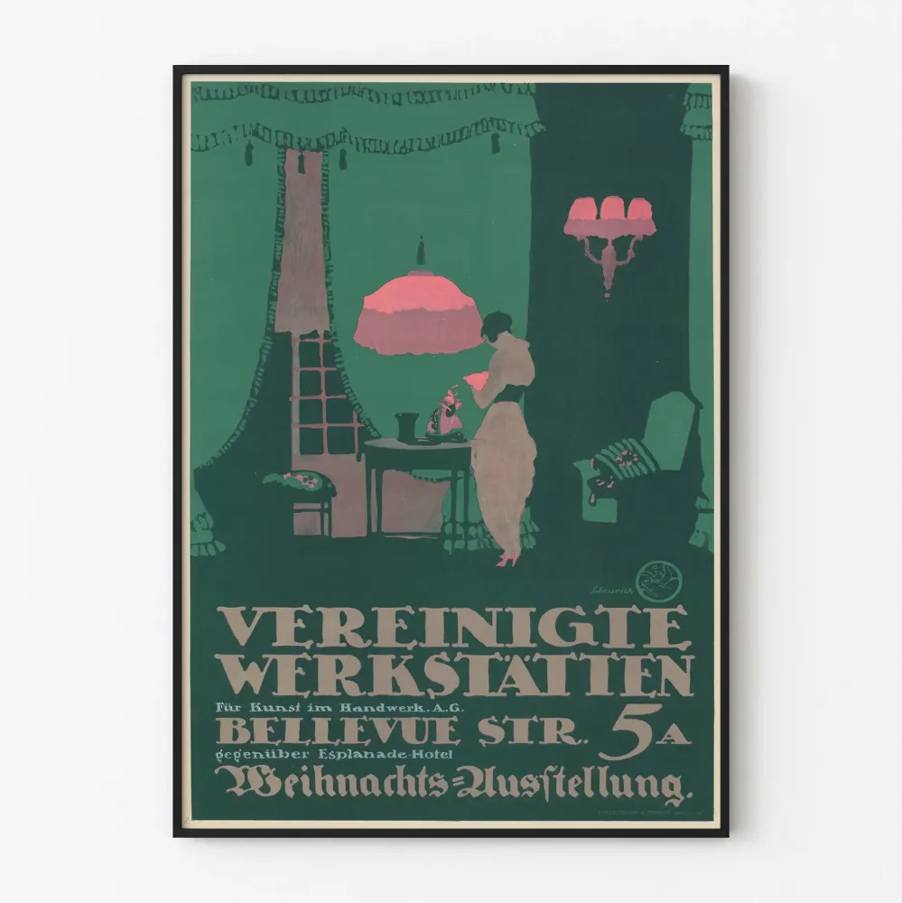 Plakat Wintage Vereinigte Werkstätten Wystawa Świąteczna
