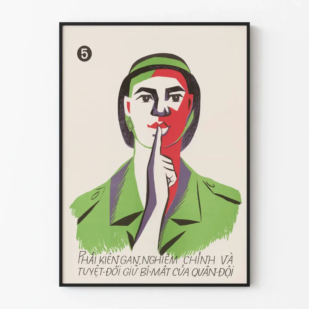Plakat Wintage Wietnamskiej Armii - Tajne Dowództwo nr 5