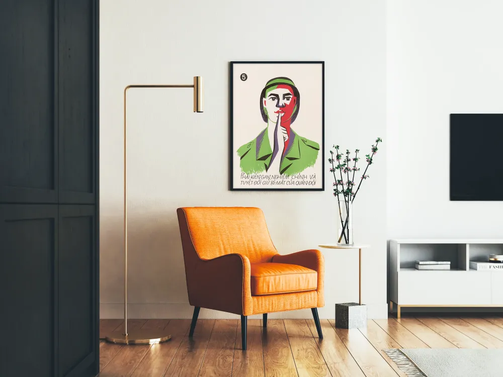 Plakat Wintage Wietnamskiej Armii - Tajne Dowództwo nr 5