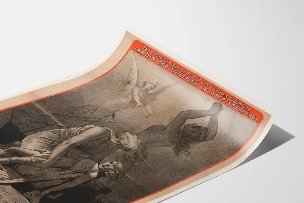Plakat Wintage Święto Paryskie na Rzecz Ofiar Cholery 1884