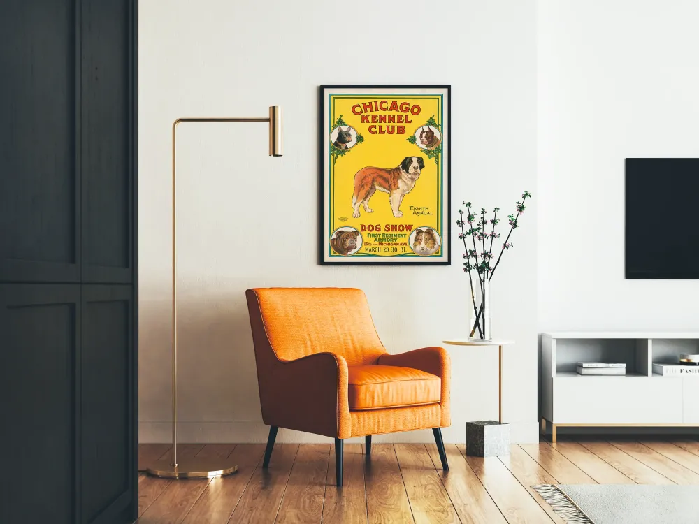 Plakat Wintage Wystawa Psów Klubu Kennel Chicago