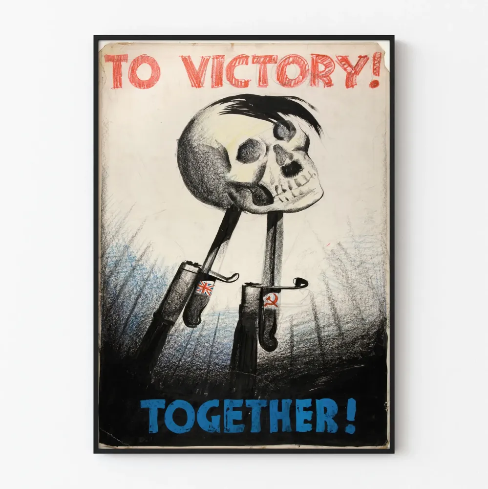 Plakat Wojna "Do zwycięstwa razem" - Historyczna dekoracja ścienna
