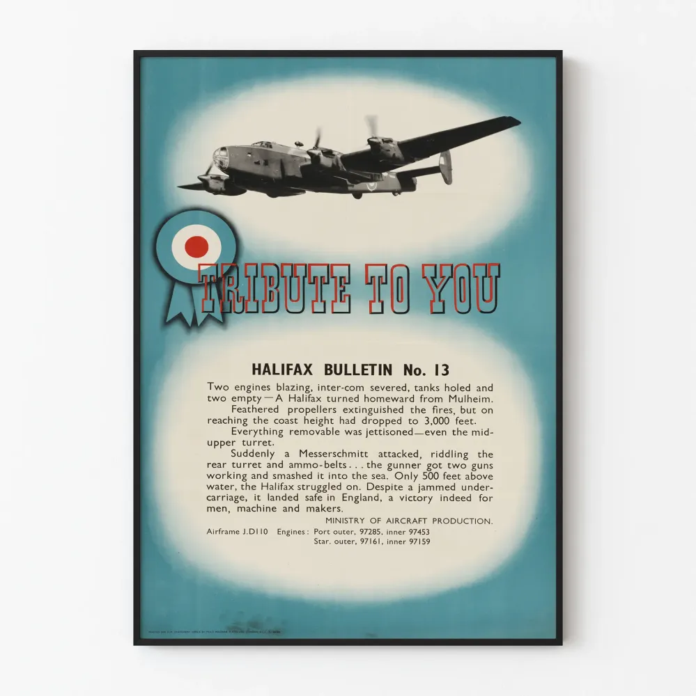 Plakat wojskowy vintage Halifax Bulletin nr 13