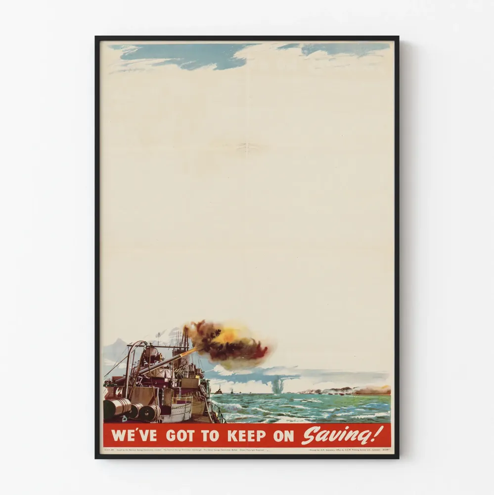 Plakat wojskowy vintage - Musimy nadal oszczędzać