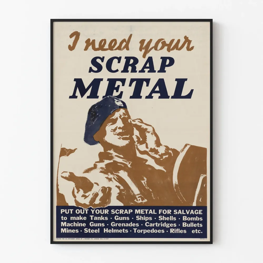 Plakat wojskowy vintage „I Need Your Scrap Metal”
