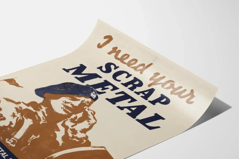Plakat wojskowy vintage „I Need Your Scrap Metal”