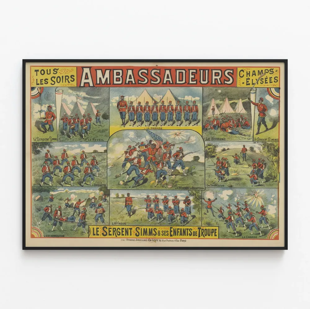 Plakat wojskowy vintage Sierżant Simms i jego dzieci z oddziału