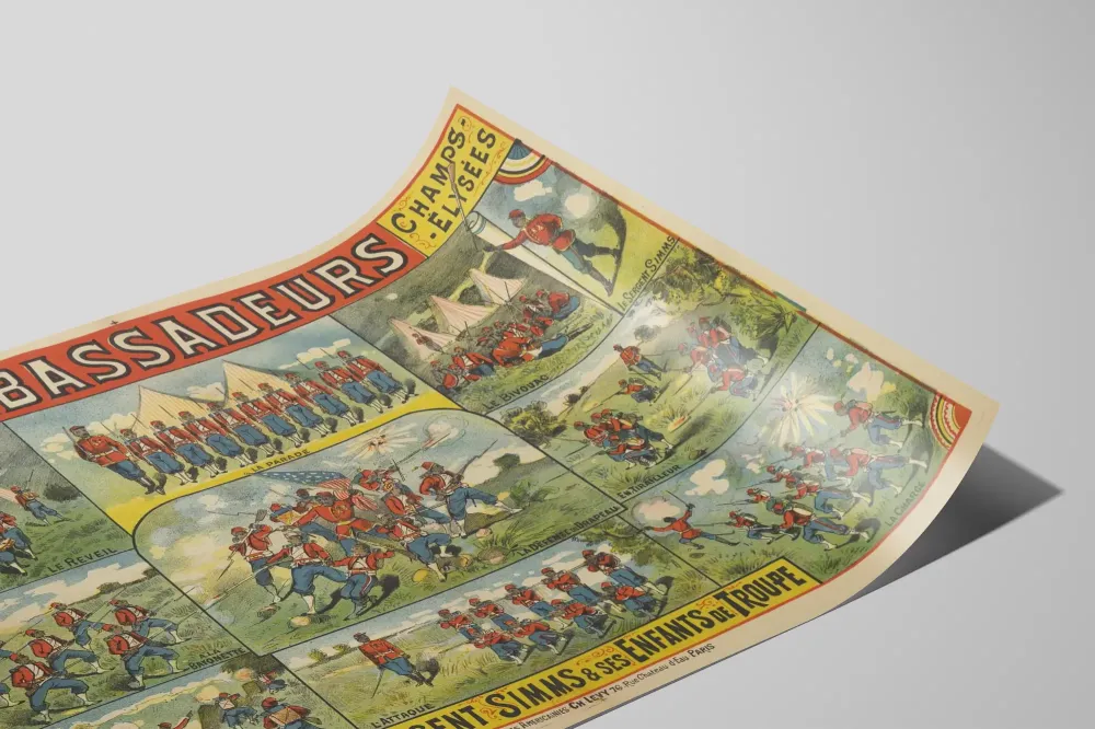 Plakat wojskowy vintage Sierżant Simms i jego dzieci z oddziału