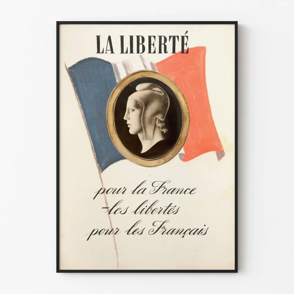 Plakat Wolność dla Francji – Patriotyczna dekoracja ścienna