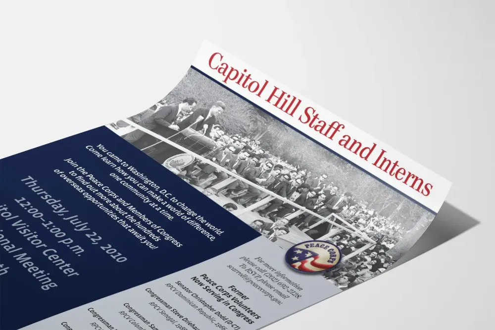 Plakat wydarzeniowy Capitole Hill - Peace Corps i Stażyści 2010