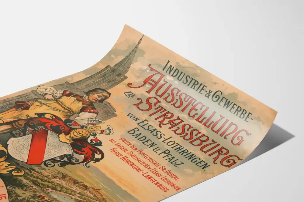 Plakat Wystawa Przemysł i Handel Strasbourg 1895