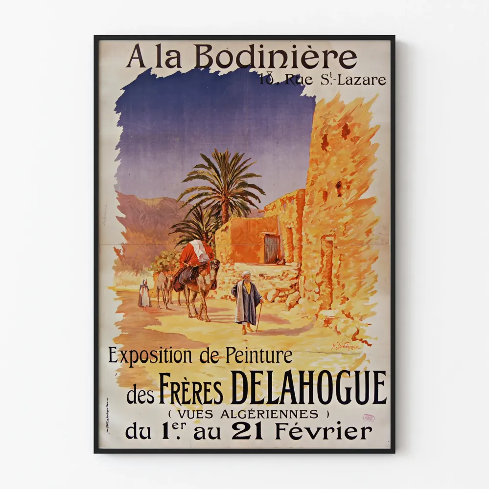 Plakat Wystawa Vintage Obrazy Bracia Delahogue – Widoki Algierów