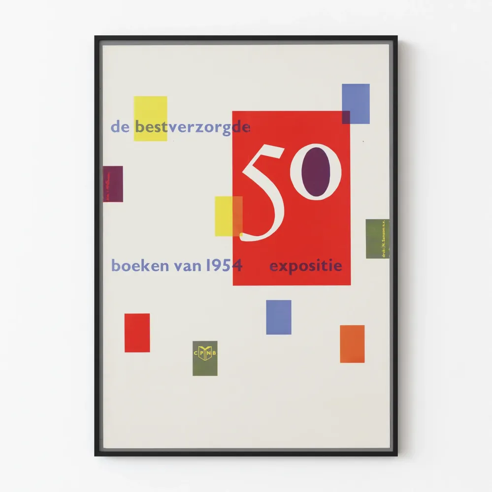 Plakat Wystawa Vintage 50 Starannie Wydrukowanych Książek z 1954